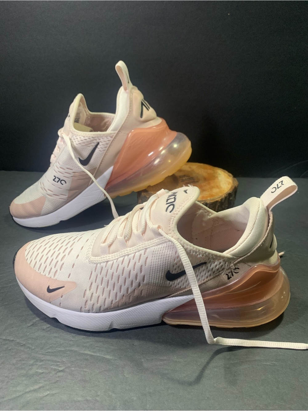 Nike Air Max 270 Women’s Pink Black White Sneakers Shoe Size-9